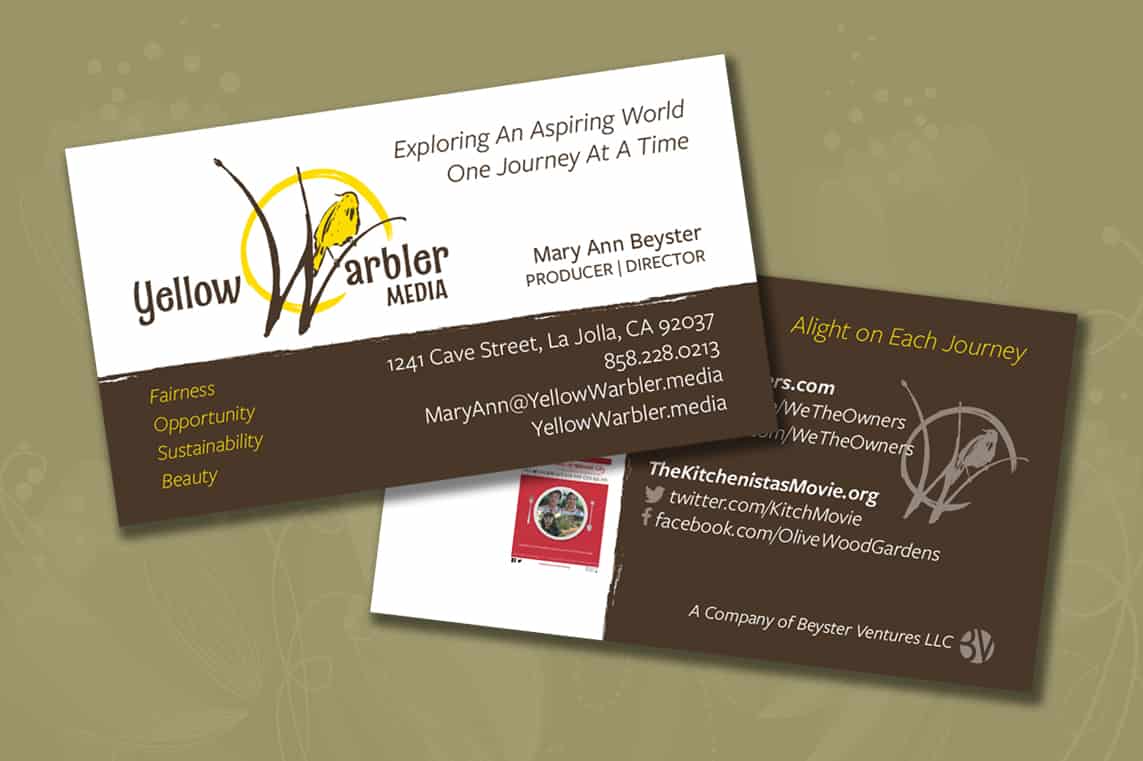 Yellow Warbler Media business card